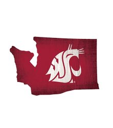 Washington State Cougars Team Color Logo State Sign