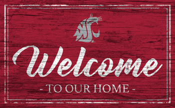 Washington State Cougars Team Color Welcome 11x19 Sign