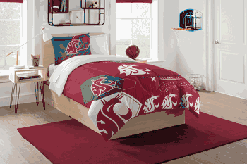 NCAA Washington State Cougars Hexagon Twin Comforter Set