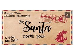 Washington State Cougars To Santa 6x12 Sign