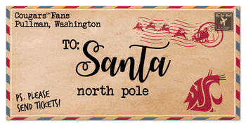 Washington State Cougars To Santa 6x12 Sign