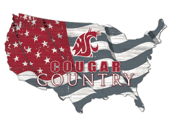 Washington State Cougars USA Shape Flag Cutout
