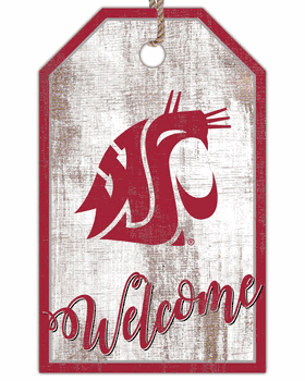 Washington State Cougars Welcome Team Tag 11x19 Sign