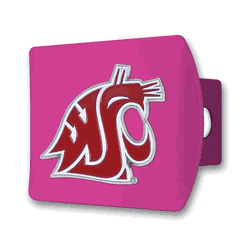 Washington State Pink Metal Hitch Cover with  3D Color Emblem