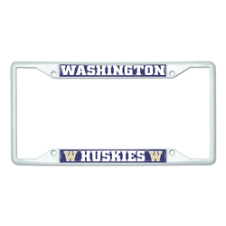Washington White Metal License Plate Frame - 6.25"x12.25"