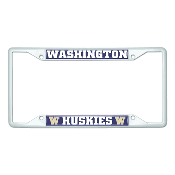 Washington White Metal License Plate Frame - 6.25