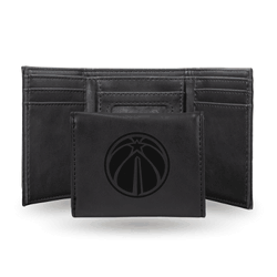 Washington Wizards Black Laser Engraved Tri-Fold Wallet