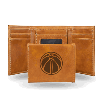 Washington Wizards Brown Laser Engraved Faux Leather Trifold
