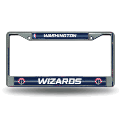Washington Wizards Classic 12" x 6" Silver Bling Chrome Car/Truck/SUV Auto Accessory