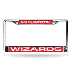 Washington Wizards Laser Chrome Frame - Red Background With White Letters