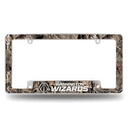 Washington Wizards Mossy Oak 12" x 6" Chrome All Over Automotive License Plate Frame for Car/Truck/SUV