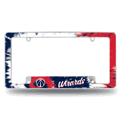 Washington Wizards Tie Dye 12" x 6" Chrome All Over Automotive License Plate Frame for Car/Truck/SUV