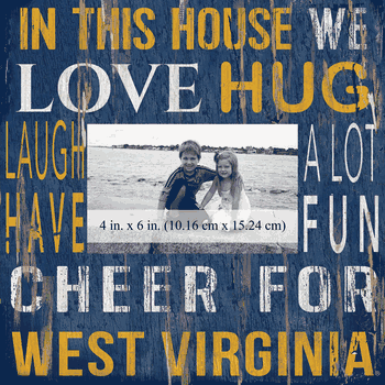 West Virginia Mountaineers 10x10 In This House Frame
