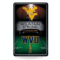 West Virginia Mountaineers  11" x 17" Metal Home Dcor Sign