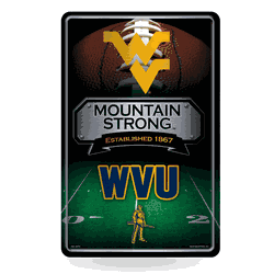 West Virginia Mountaineers 11X17 Large Embossed Metal Wall Sign