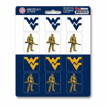 West Virginia Mountaineers 12 Count Mini Decal Sticker Pack
