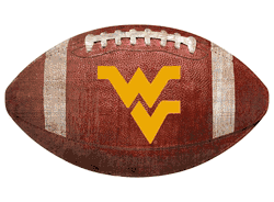 West Virginia Mountaineers 12" Football Shaped Sign