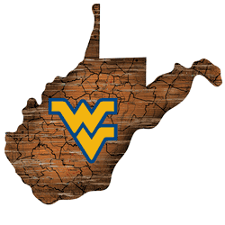 West Virginia Mountaineers 12" Mini Roadmap State Sign