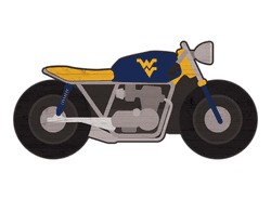 West Virginia Mountaineers 12" Motorcycle Cutout Wood Sign
