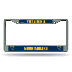 West Virginia Mountaineers  12" x 6" Chrome Frame With Decal Inserts
