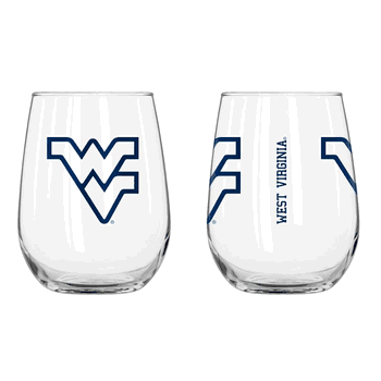 West Virginia Mountaineers 16oz Gameday Curved Beverage Glass