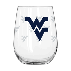 West Virginia Mountaineers 16oz Satin Etch Curved Beverage Glass
