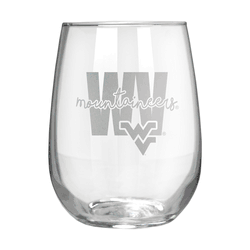 West Virginia Mountaineers 17oz Stemmless Wine Glass