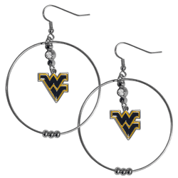 West Virginia Mountaineers 2 Inch Hoop Earrings