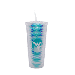 West Virginia Mountaineers 24oz Iridescent Studded Tumbler