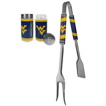 West Virginia Mountaineers 3 in 1 BBQ Tool and Salt & Pepper Shaker