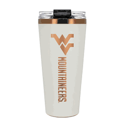 West Virginia Mountaineers 32oz Crme and Copper Big Slim Tumbler with Straw