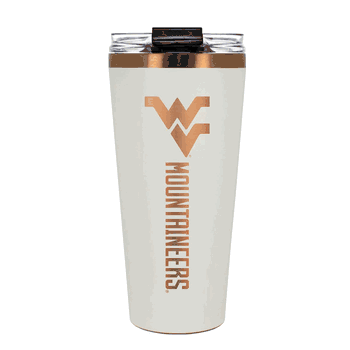 West Virginia Mountaineers 32oz Crme and Copper Big Slim Tumbler with Straw