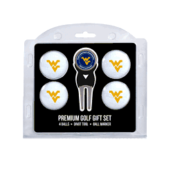 West Virginia Mountaineers 4 Ball Gift Set + Divot Tool & Marker
