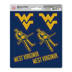 West Virginia Mountaineers 6 Count Mini Decal Sticker Pack