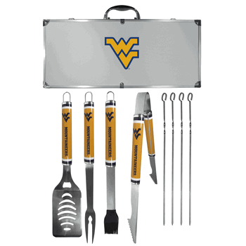 West Virginia Mountaineers 8 pc Logo BBQ Set
