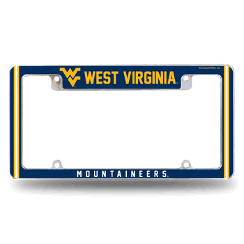 West Virginia Mountaineers Alternate Design All Over Chrome Frame