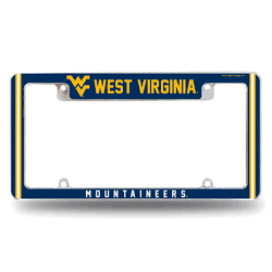 West Virginia Mountaineers Alternate Design All Over Chrome Frame