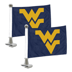 West Virginia Mountaineers Ambassador Car Flags - 2 Pack Mini Auto Flags, 4in X 6in
