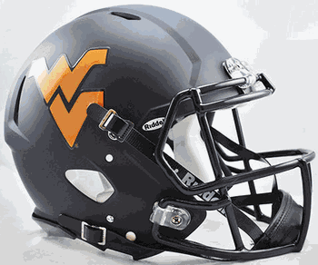 West Virginia Mountaineers  Authentic Speed Full Size Football Helmet Satin Navy