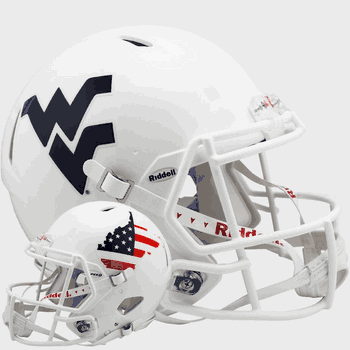 West Virginia Mountaineers  Authentic Speed Full Size Football Helmet Stars and Stripes