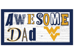 West Virginia Mountaineers Awesome Dad 6x12 Sign
