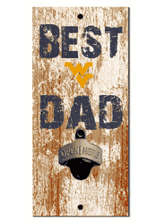 West Virginia Mountaineers Best Dad Bottle Opener Wood Sign