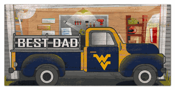 West Virginia Mountaineers Best Dad Truck 6x12 Sign