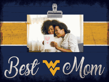West Virginia Mountaineers Best Mom with Stripe Clip Frame