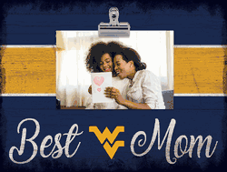 West Virginia Mountaineers Best Mom with Stripe Clip Frame