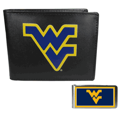 West Virginia Mountaineers Bi-fold Wallet & Color Money Clip