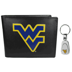 West Virginia Mountaineers Bi-fold Wallet & Steel Key Chain