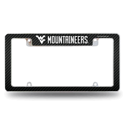 West Virginia Mountaineers Black 12" x 6" Chrome All Over Automotive License Plate Frame