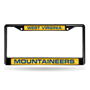 West Virginia Mountaineers Black Laser Chrome Frame