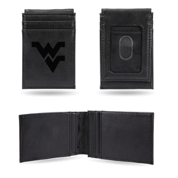 West Virginia Mountaineers Black Laser Engraved Front Pocket Wallet